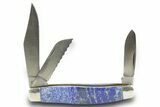 Pocket Knife with Lapis Lazuli Inlays & Matching Base #370732-4